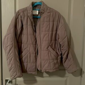 Olive quilted oversized bomber jacket size medium
